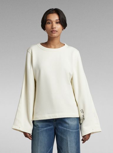 Adjustable Sleeve Cropped Sweater